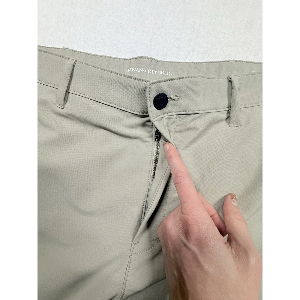 Banana Republic City Pants Men 40x34 (38x32) Tan‎ Slim Fit Performance Preppy